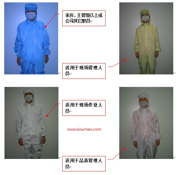 凈化車(chē)間服裝顏色區(qū)分